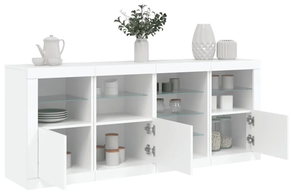 vidaXL Aparador com luzes LED 164x37x67 cm branco