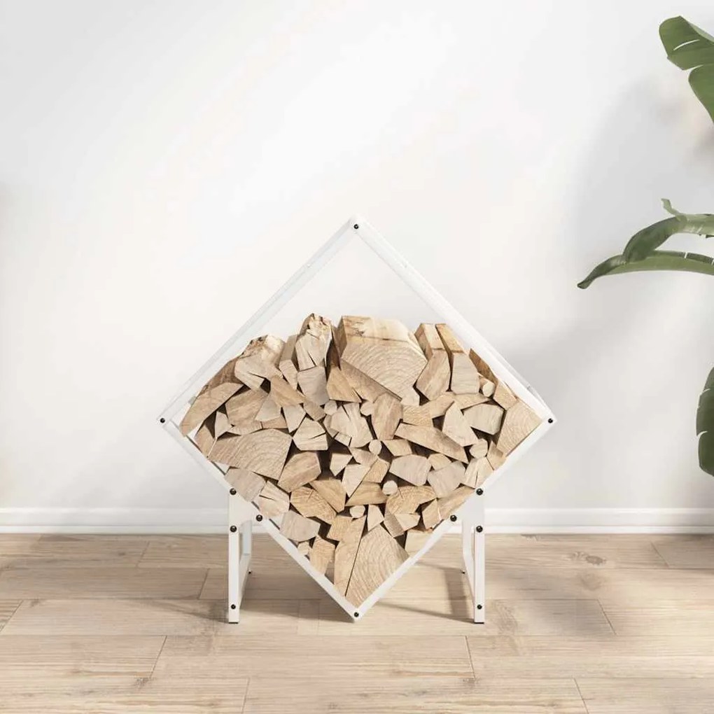 Suporte para lenha 60x25x60 cm aço laminado a frio branco