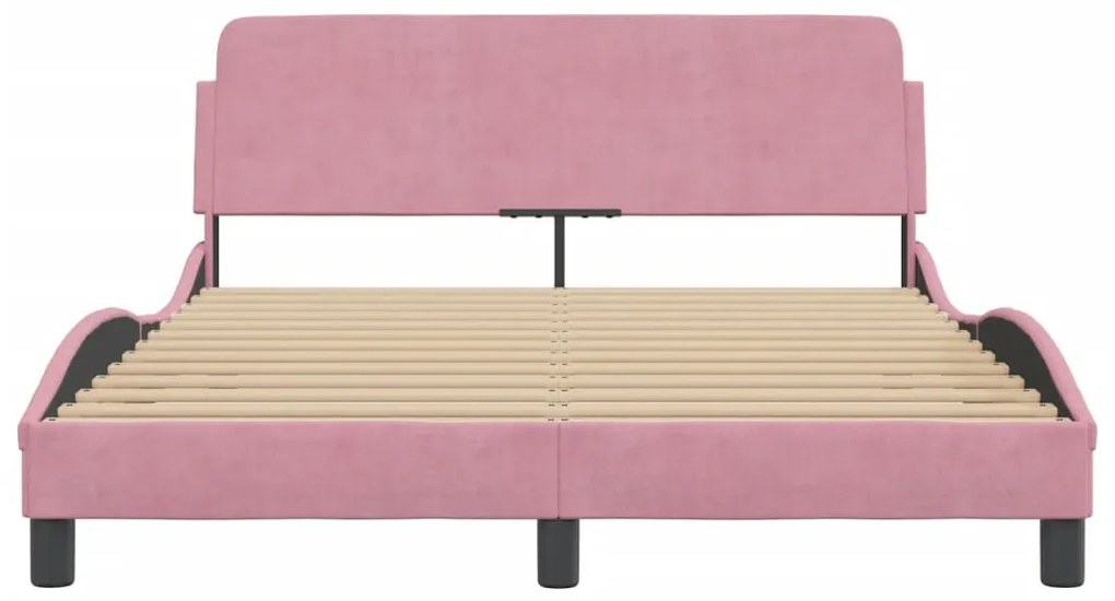 Estrutura cama c/ cabeceira sem colchão 120x200 cm veludo rosa
