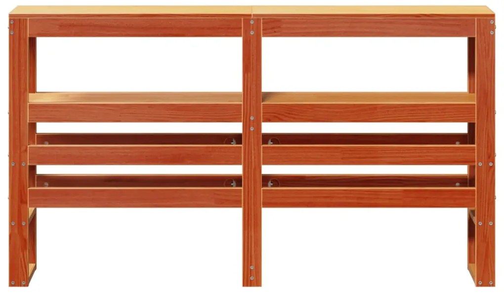 Cabeceira com prateleiras 120 cm pinho maciço castanho-mel