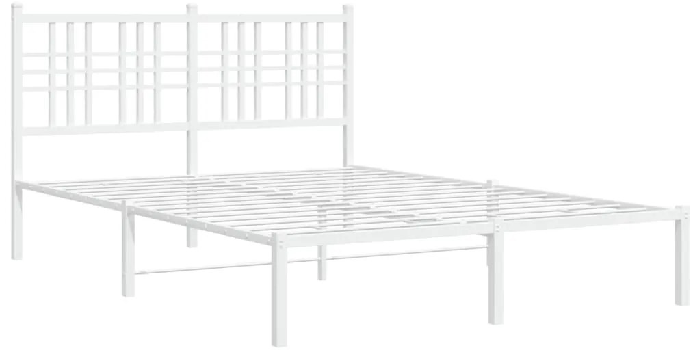 Estrutura de cama com cabeceira 120x190 cm metal branco