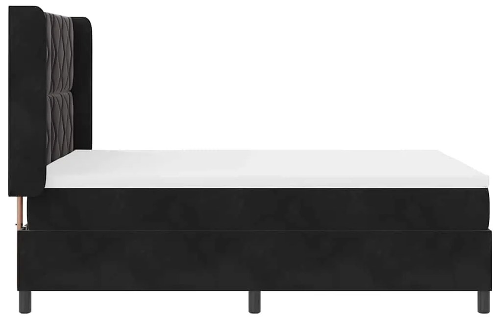 Cama Box com Colchão vidaXL Preto 140x200 cm Veludo