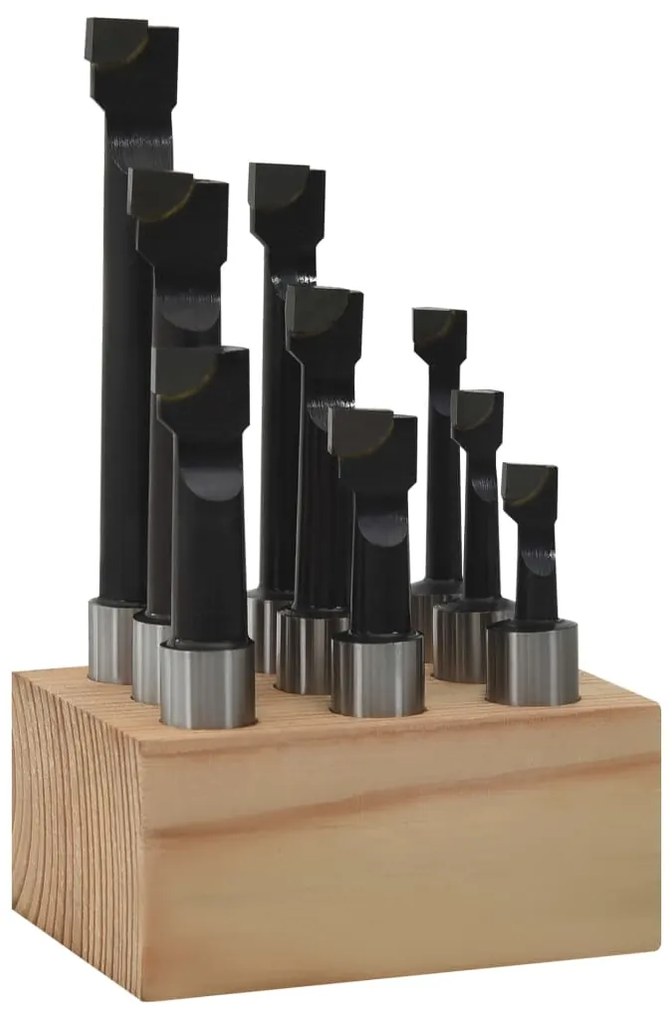 Mandris 9 pcs 12 mm com base em madeira