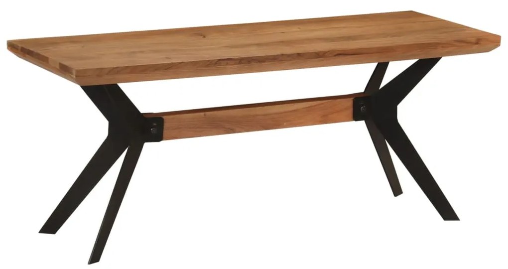 vidaXL Banco de jantar 110x40x46 cm madeira de acácia maciça e aço