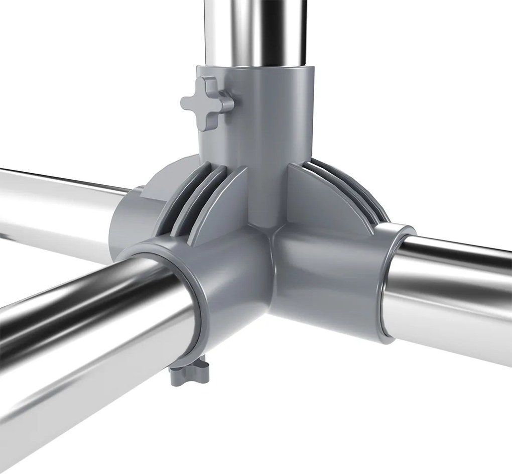 Cabide aberto extensível 87-150 cm, profundidade: 44 cm, altura: 97-165 cm cinzento