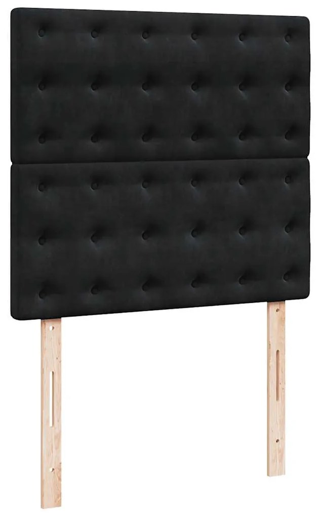 Cama com molas/colchão 100x200 cm veludo preto