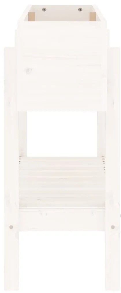 Canteiro elevado de jardim 101x30x69 cm pinho maciço branco