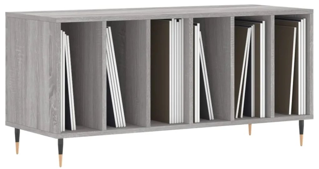 Armário p/ discos 100x38x48cm derivados madeira cinzento sonoma