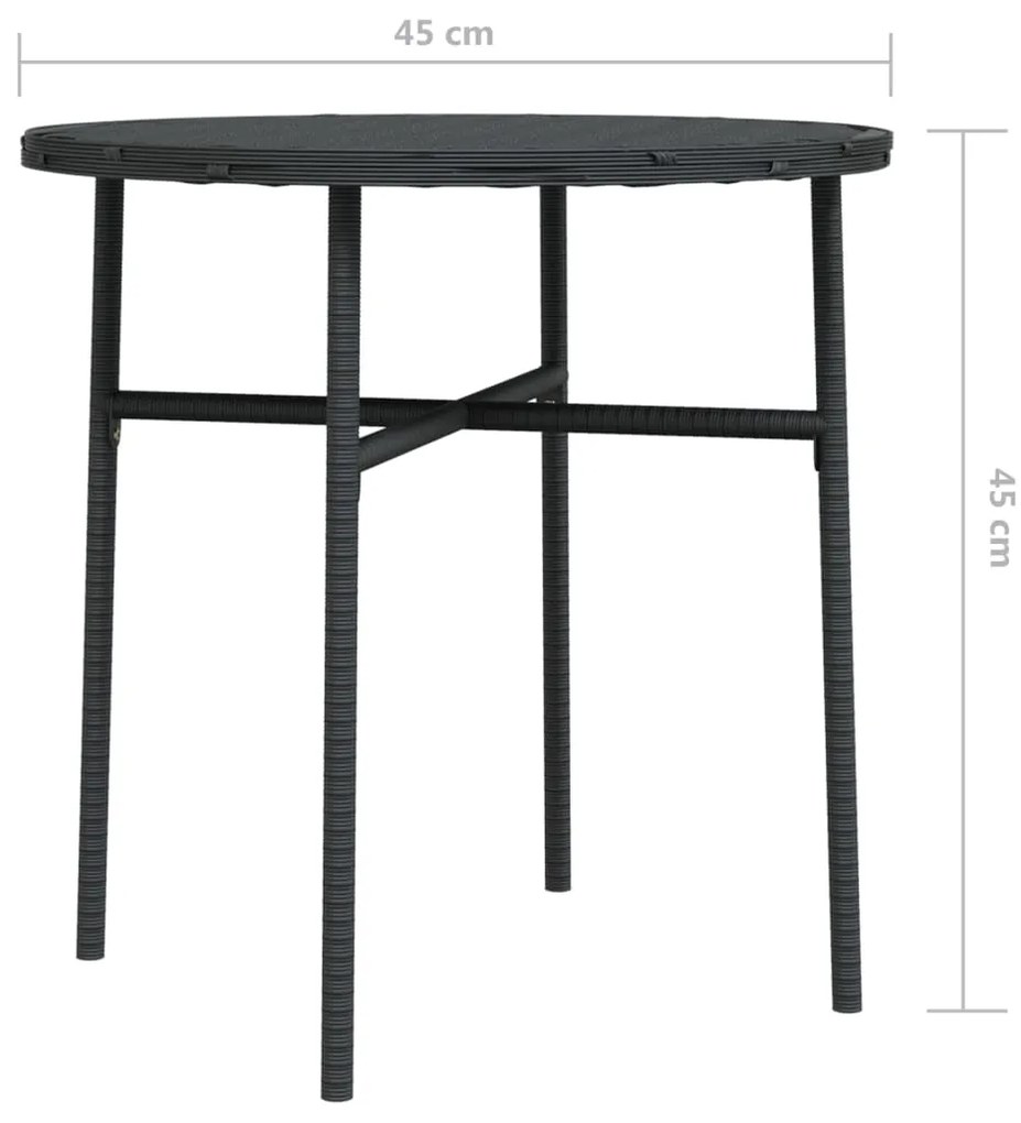 Mesa de centro 45 cm vime PE preto