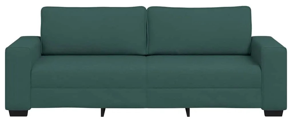 Sofá de 3 lugares 180 cm tecido verde-escuro