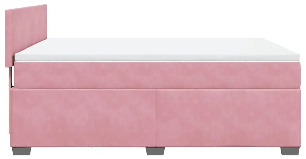 Cama com molas/colchão 140x200 cm veludo rosa-escuro