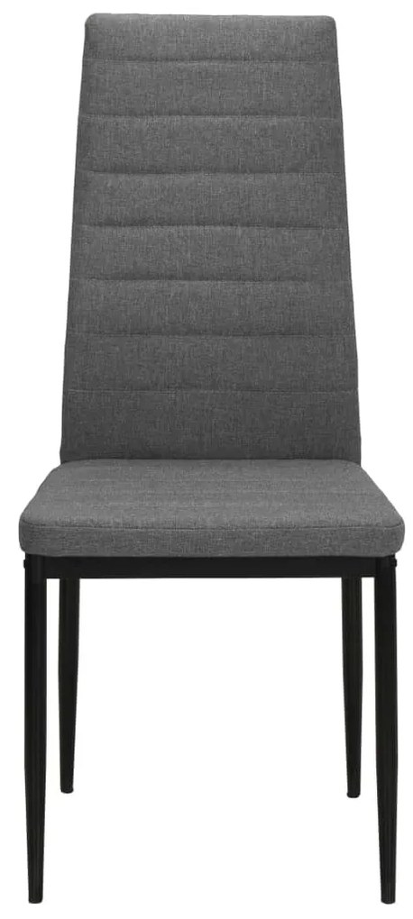 Cadeiras de jantar 2 pcs tecido cinzento-claro