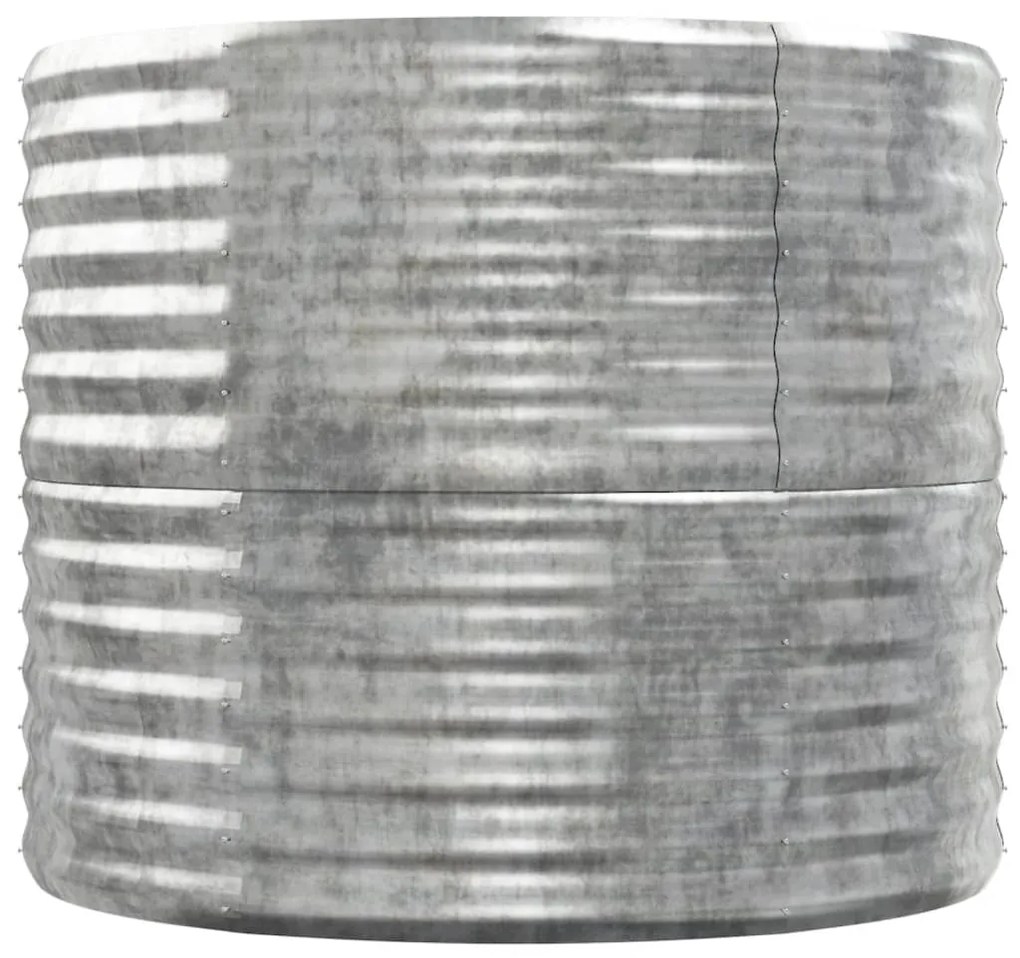 Canteiro elevado jardim 152x80x68cm aço revestido a pó prateado