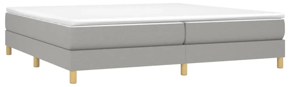 Estrutura de cama sem colchão 200x200 cm tecido cinzento-claro