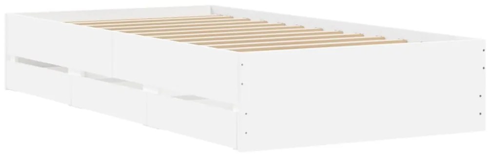 Estrutura cama c/ gavetas 90x190 cm derivados de madeira branco