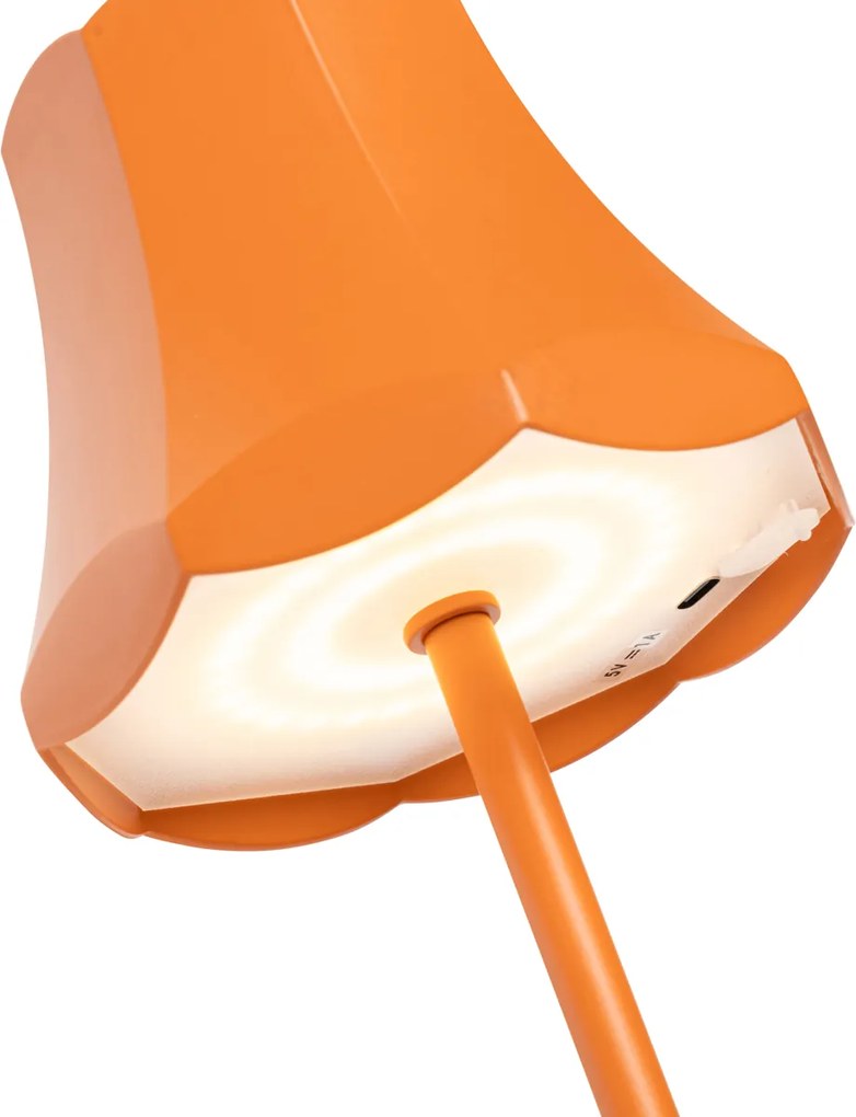 Candeeiro de mesa retro laranja recarregável IP44 - Granny