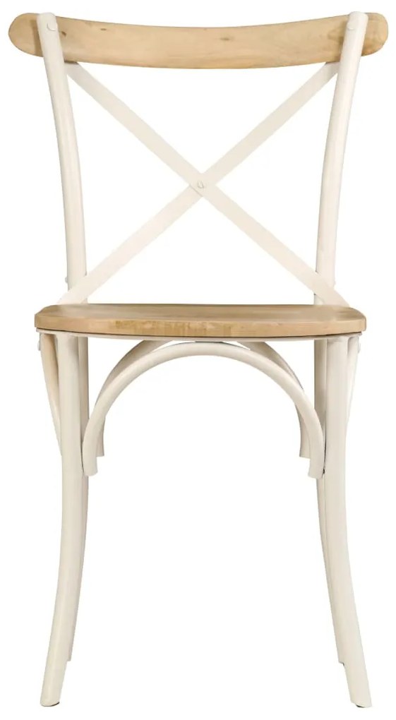 Cadeiras costas cruz 2 pcs mangueira maciça branco
