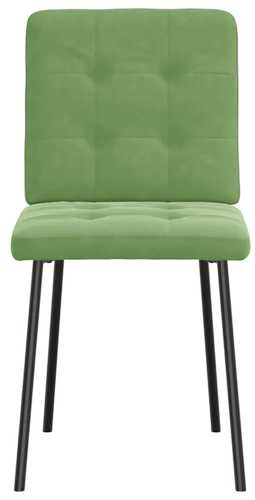 Cadeiras de jantar 6 pcs veludo verde-claro
