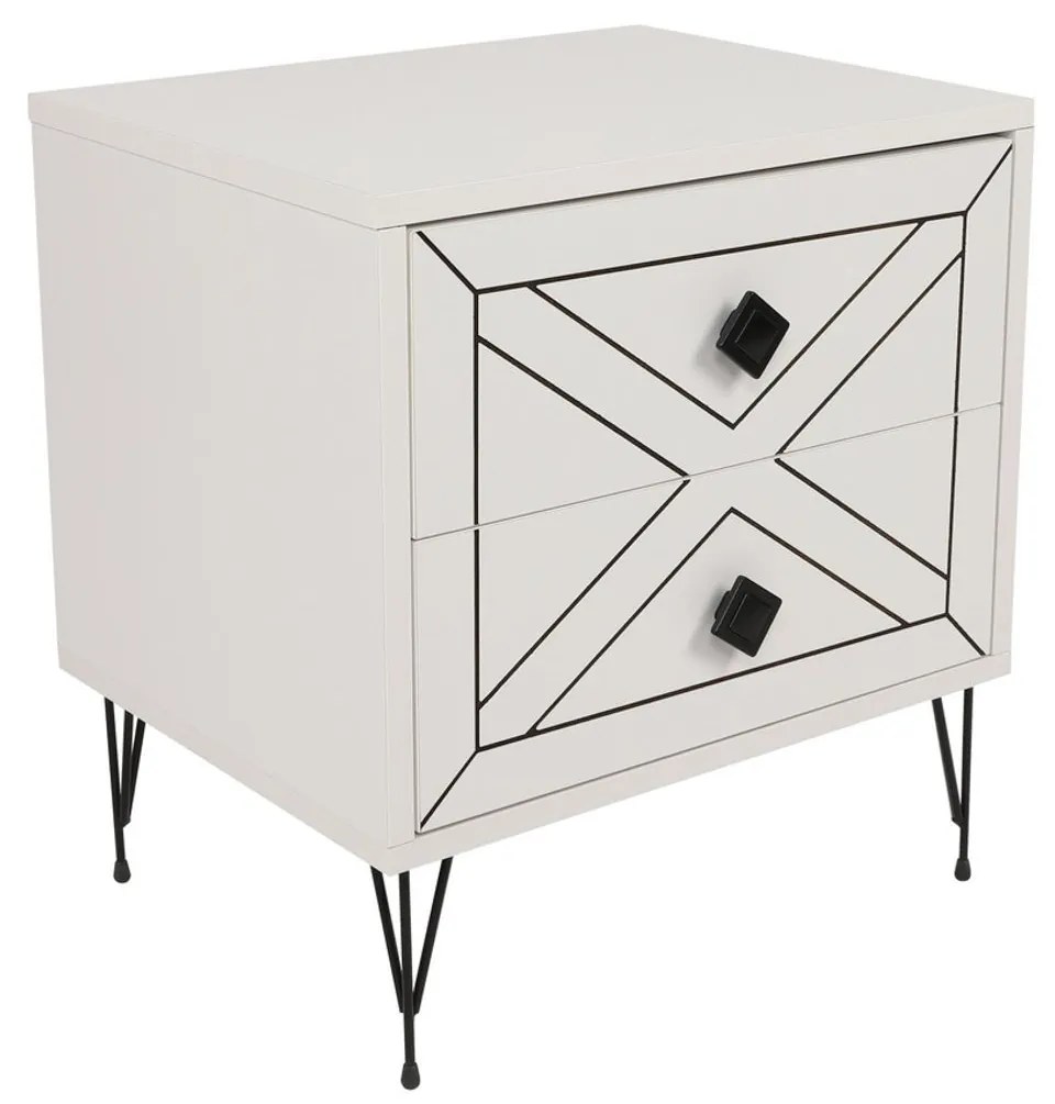 Mesa de Cabeceira Luna – Branco – 50x55x40 cm