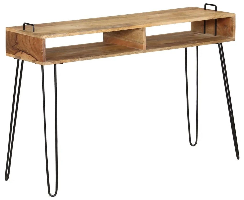 Mesa consola em madeira de mangueira maciça 115x35x76 cm