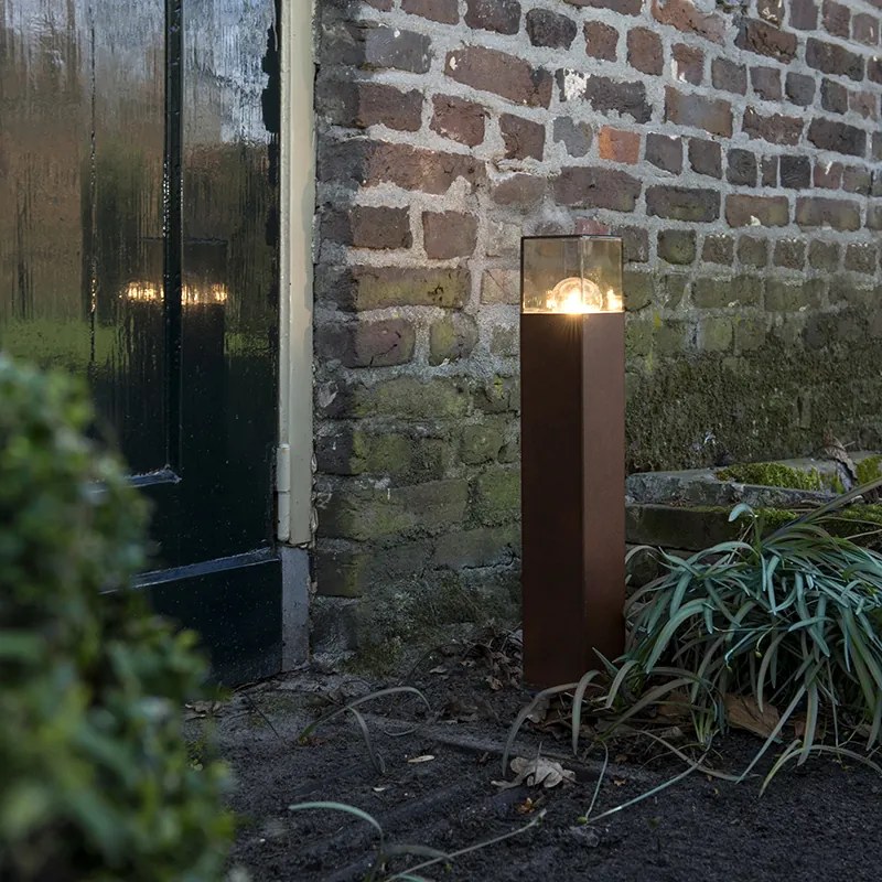 Candeeiro de pé industrial para exterior castanho ferrugem 50 cm IP44 - Denmark