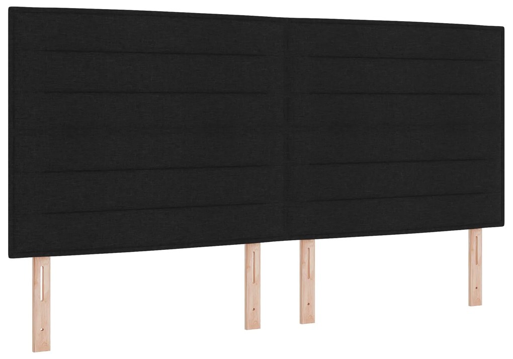 Cabeceira Design Linhas Preta 200 cm Tecido