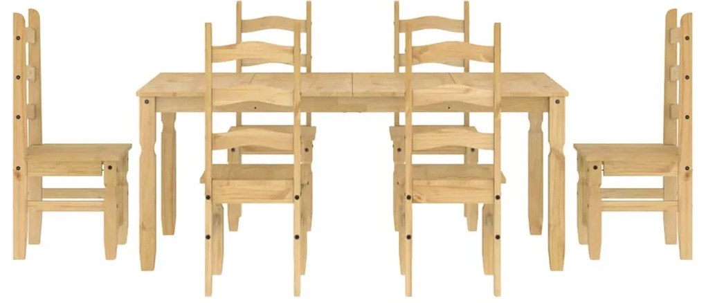 7 pcs conjunto de jantar Panama madeira pinho maciça