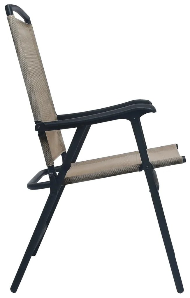 Cadeiras de jardim dobráveis 2 pcs textilene cinza-acastanhado