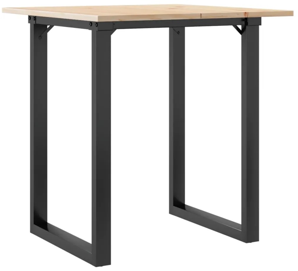 Mesa de jantar estrutura em O 70x70x75 cm pinho e aço