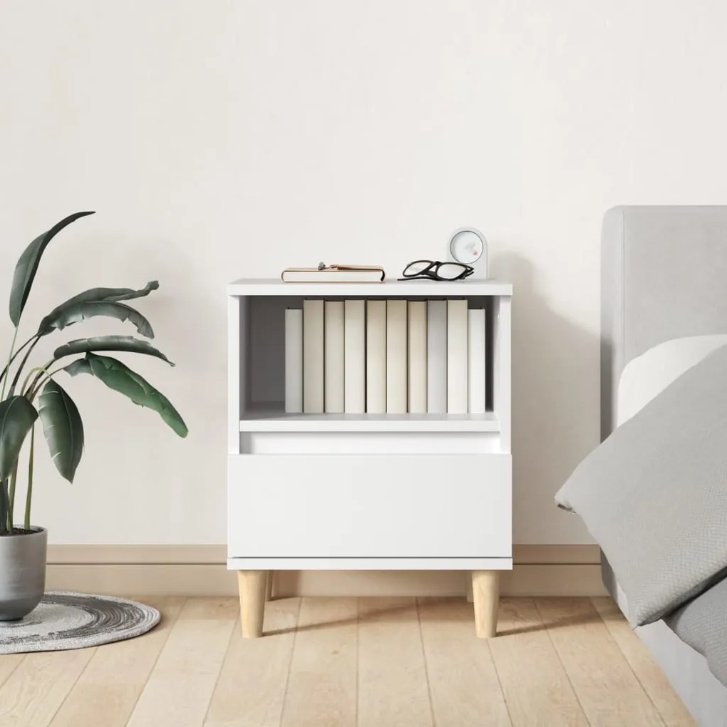 vidaXL Mesa de cabeceira 40x35x50 cm branco