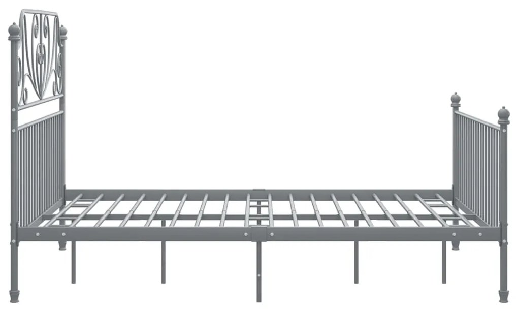 Estrutura de cama sem colchão 140x200 cm metal cinzento
