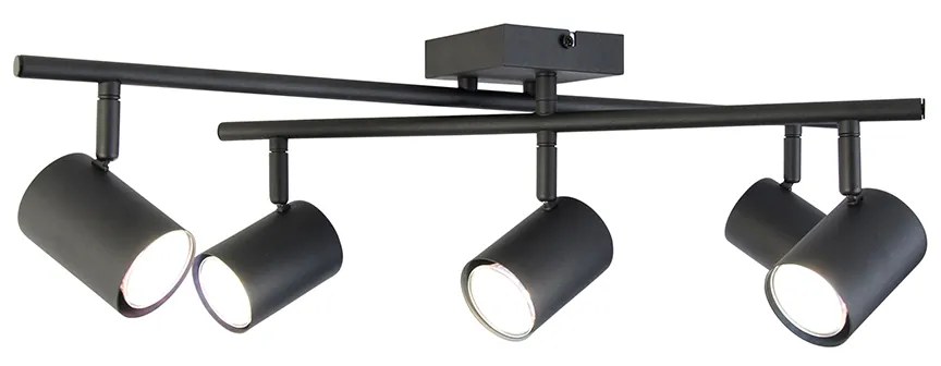 LED Candeeiro de teto inteligente quadrado preto incl. 5 GU10 Wifi - Jeana Moderno