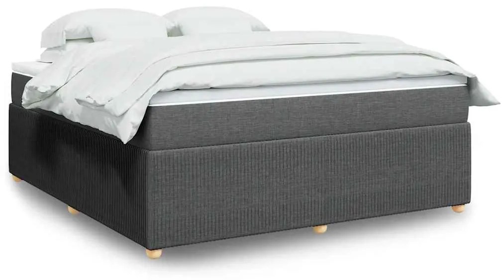 vidaXL Cama com molas/colchão 180x200 cm tecido cinzento-escuro