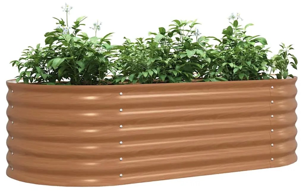 Cama de Jardim Elevada Castanha com Aparência de Madeira 160x80x44 cm