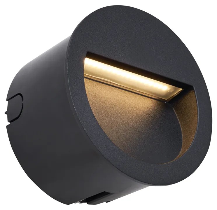 Candeeiro de parede embutido moderno preto incluindo LED IP65 - Gem Moderno