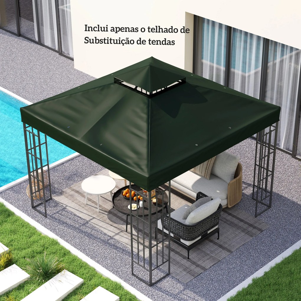 Toldo de Substituição para Pérgola 3x3 m Toldo de Substituição com Tet