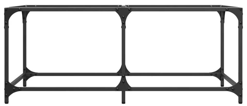 Mesa de centro c/ topo em vidro transparente 98,5x50x40 cm aço