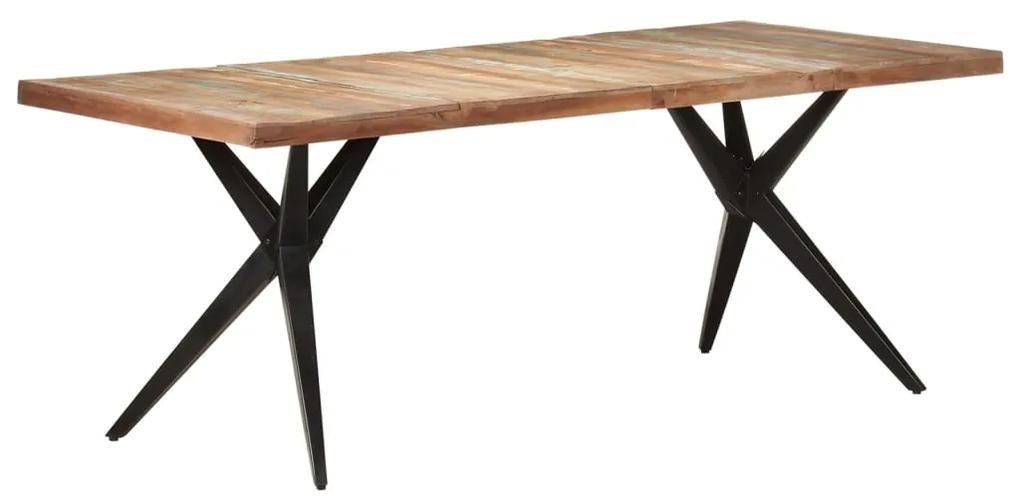 Mesa de jantar 200x90x76 cm madeira recuperada maciça