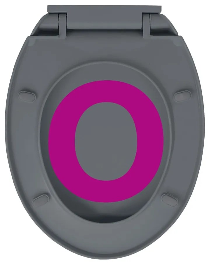 Tampo sanita oval fecho suave e remoção rápida cinzento