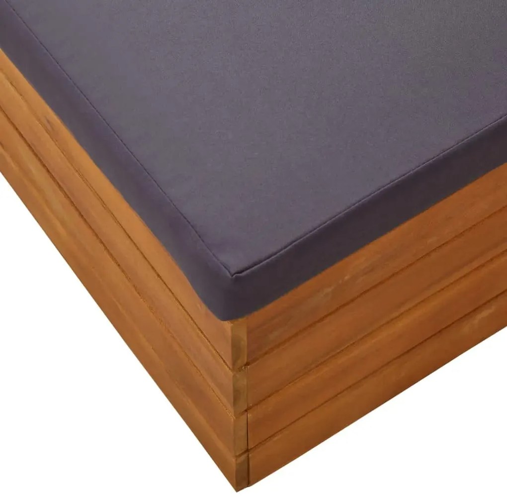 2 pcs conjunto lounge de jardim c/ almofadões acácia maciça