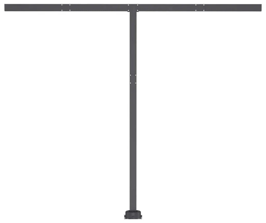 Toldo retrátil manual com LED 350x250 cm amarelo e branco
