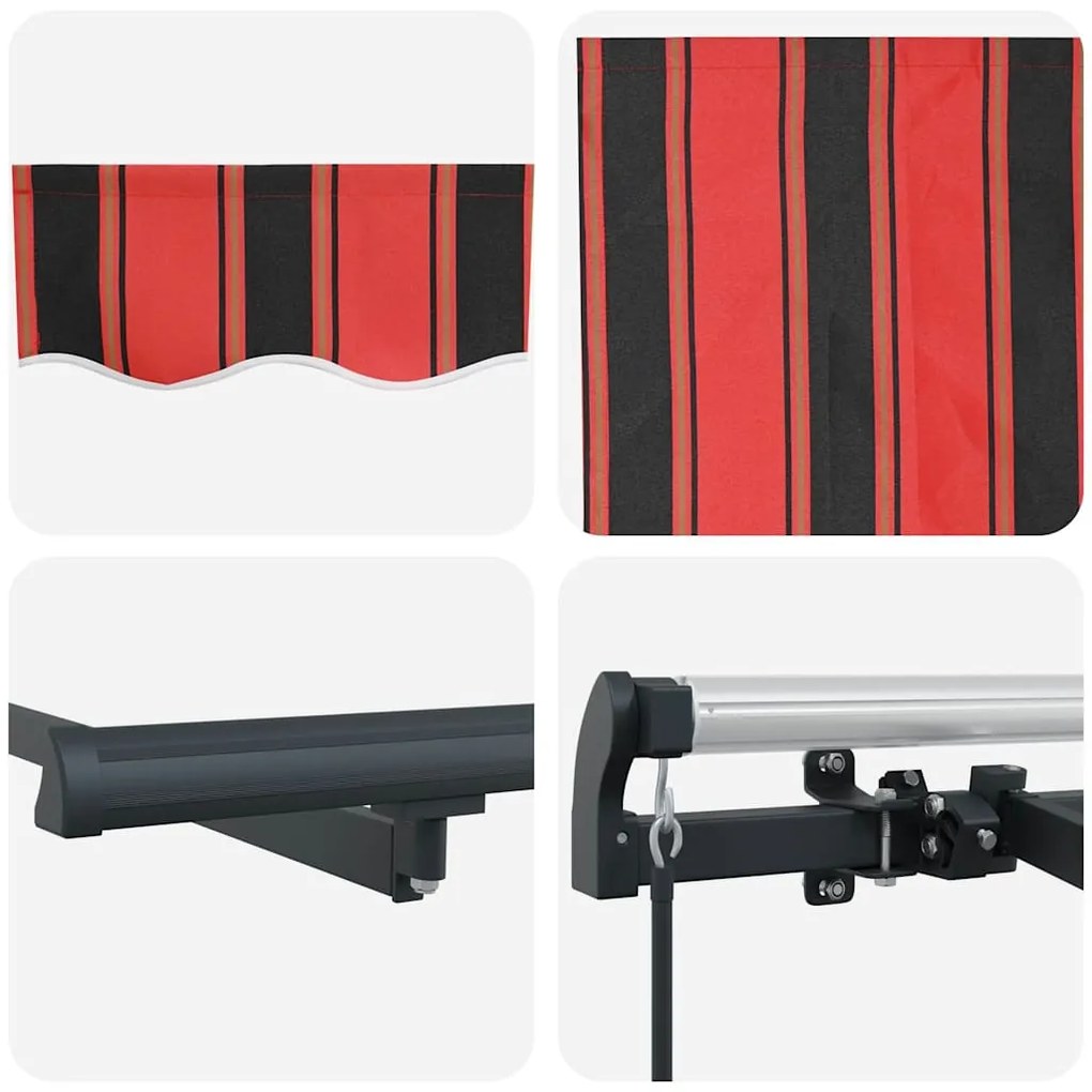 Toldo Retrátil Manual Amarelo e Laranja e Branco