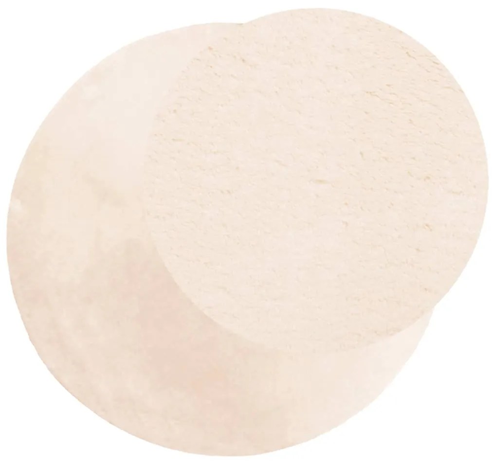 Tapete pelo curto macio e lavável HUARTE Ø 120 cm bege