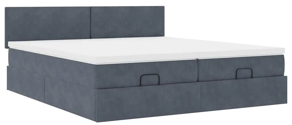Estrutura cama otomana colchões 160x200 cm cinzento escuro