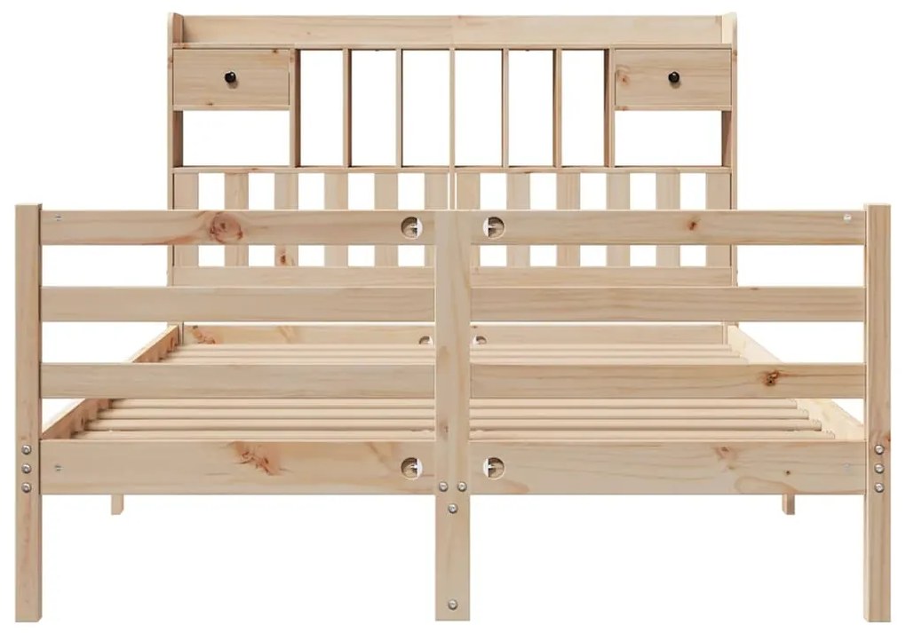 Cama com estante sem colchão 140x190 cm pinho maciço