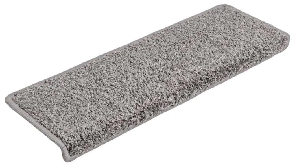 Tapete/carpete para degraus 15 pcs 65x21x4 cm cinzento
