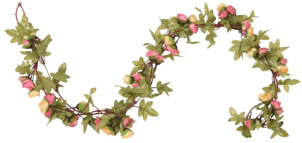 Grinaldas de flores de Natal 6 pcs 215 cm rosa