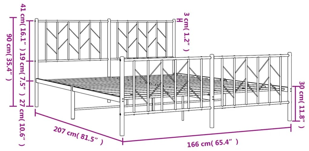 Estrutura de cama sem colchão com pés 160x200 cm preto