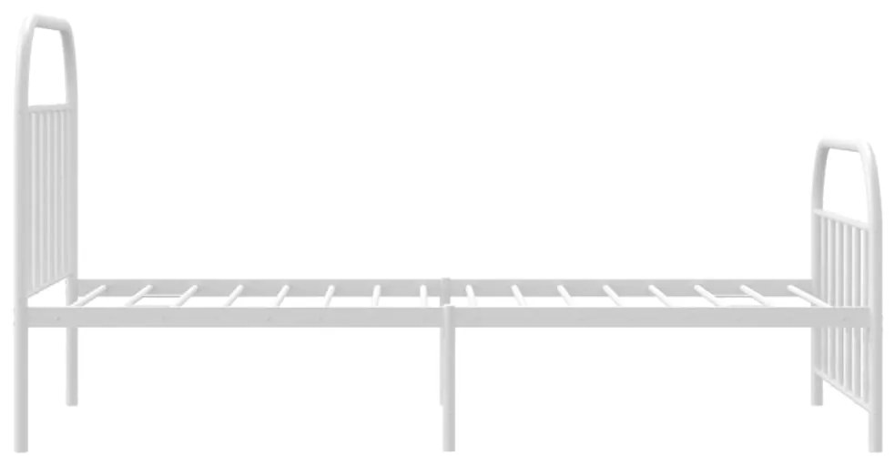 Estrutura de cama com cabeceira e pés 107x203 cm metal branco