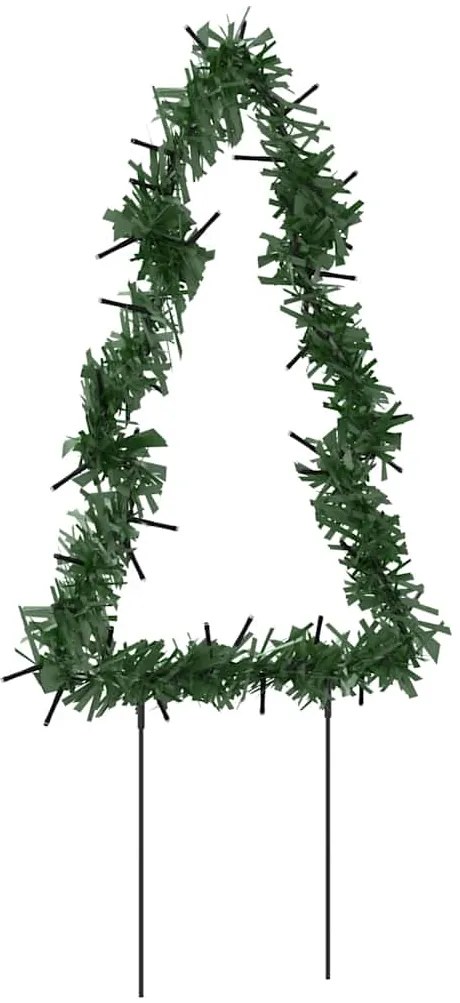 Decoração árvore de Natal c/ luz e estacas 3 pcs 50 LEDs 30 cm